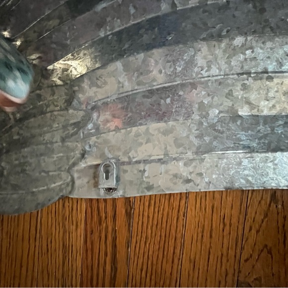 Galvanized Metal Rustic Angel Wing Wall Decor Set 43” X  16” Metal Hanger Art - Picture 3 of 3